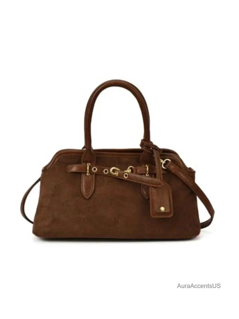 Faux Suede Slouchy Hobo Tote Bag Women Crossbody Shoulder Purse Vintage